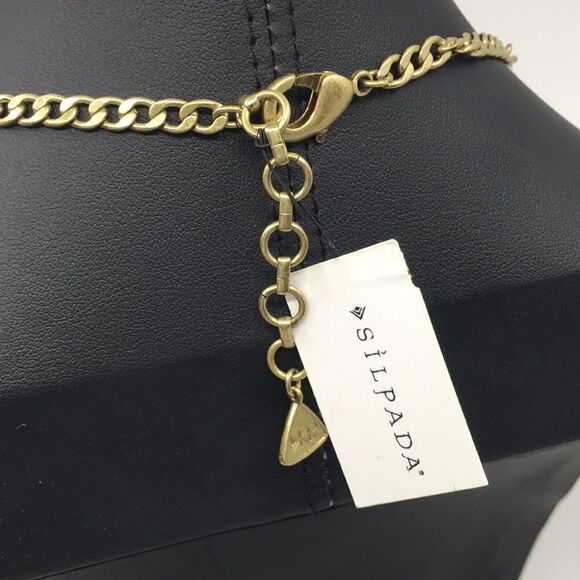 Silpada Posy Fringe Brass Crystal Necklace NWT - Picture 4 of 15